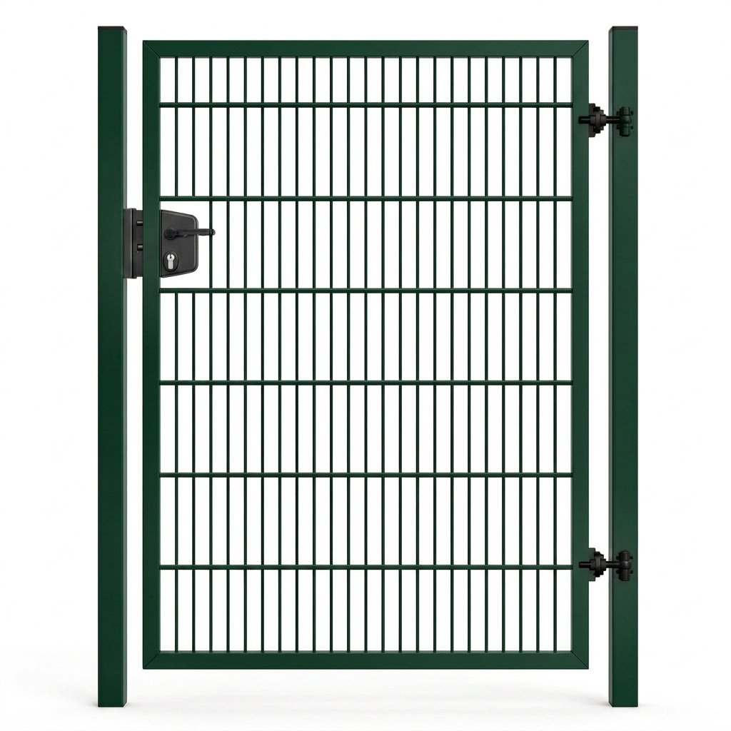 Enkele draaipoort 1 m breed en 80 cm hoog in groen (RAL 6009)