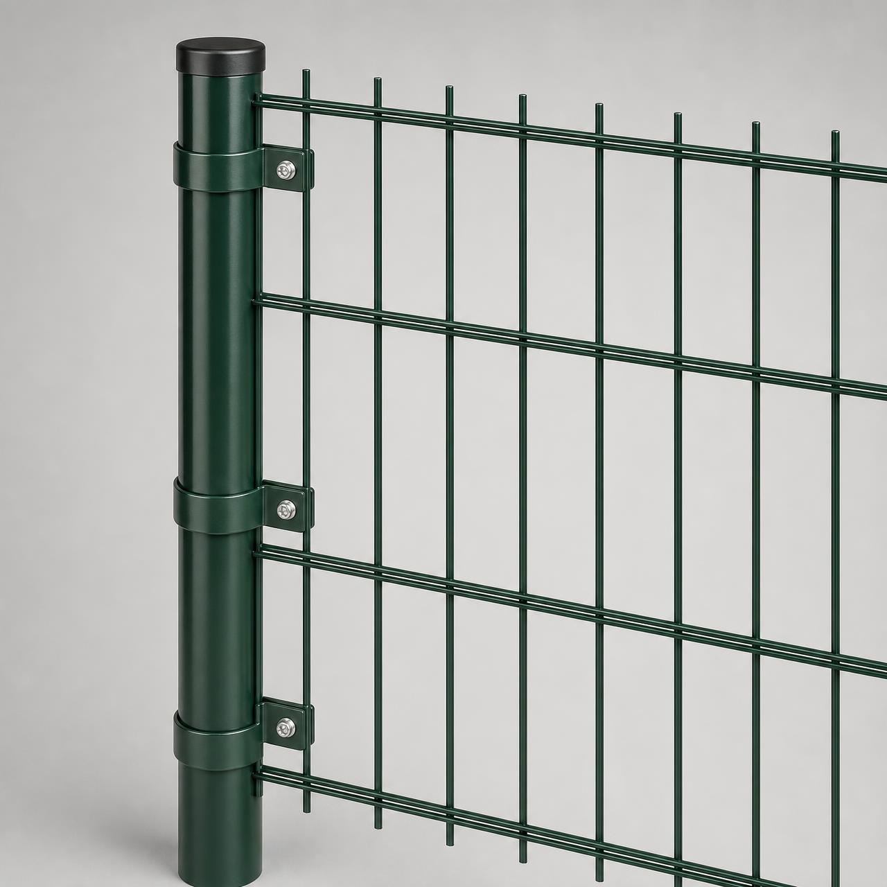 Dubbelstaafmat 6/5/6 in groen (RAL 6009), 80 cm hoog