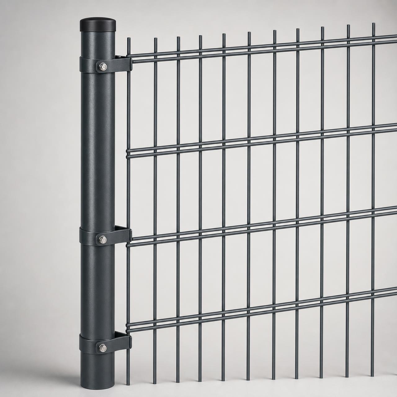 Dubbelstaafmat 6/5/6 in antraciet (RAL 7016), 80 cm hoog