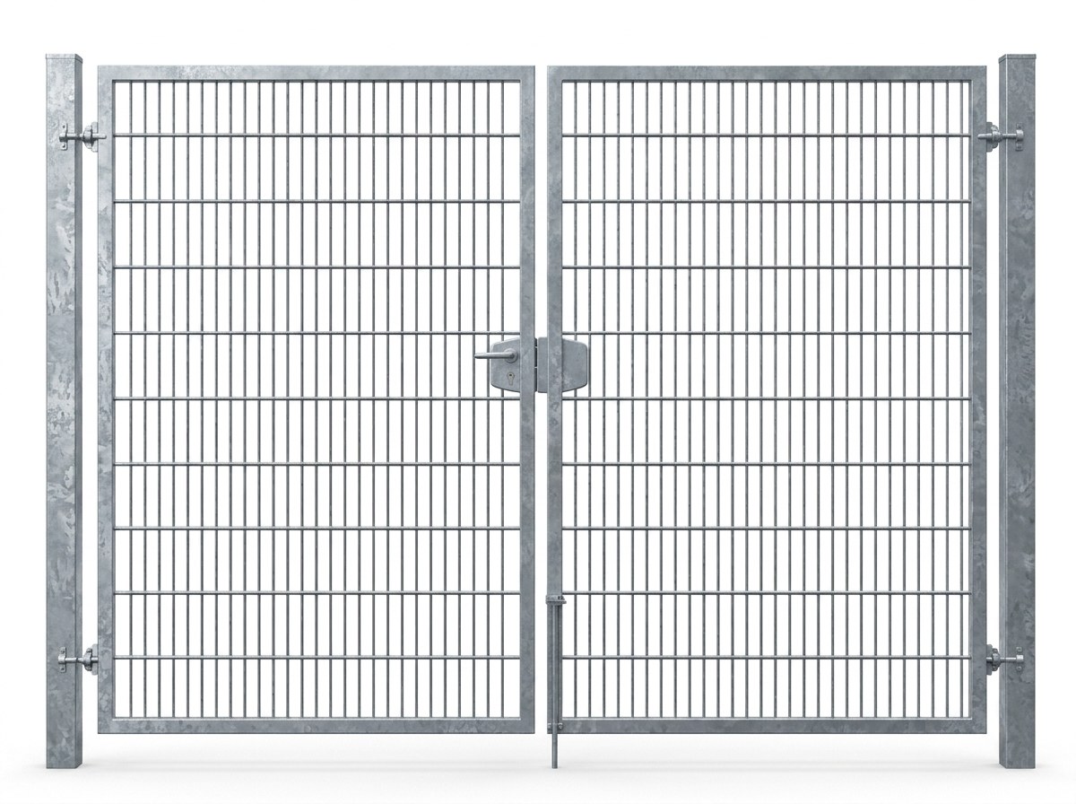 Dubbele draaipoort 2 m breed en 80 cm hoog in verzinkt